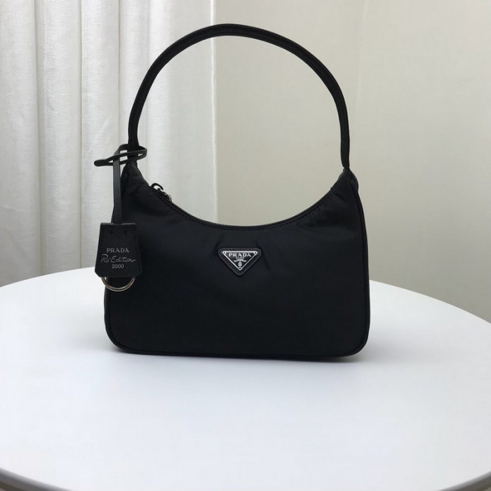 Pra*a 1n1419 nylon hobo bag-24*11*7cm