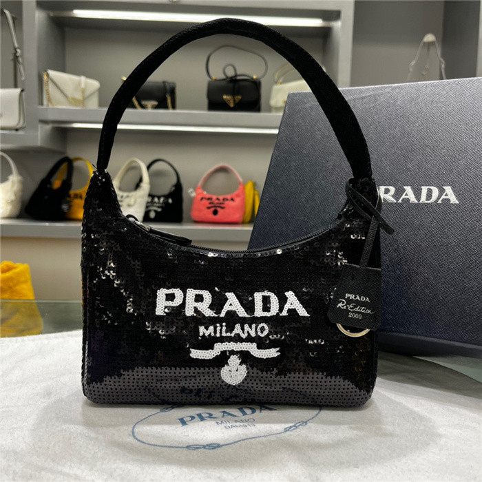 Pra*a 1n1419 nylon hobo bag-24*11*7cm